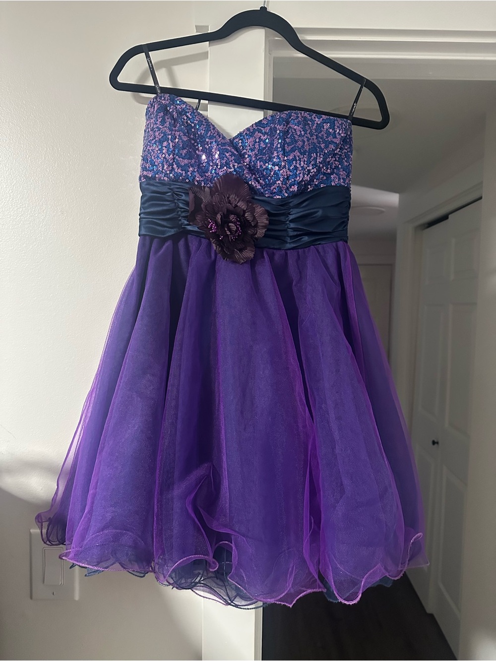 Windsor Purple Sequin Bodice Party Dress